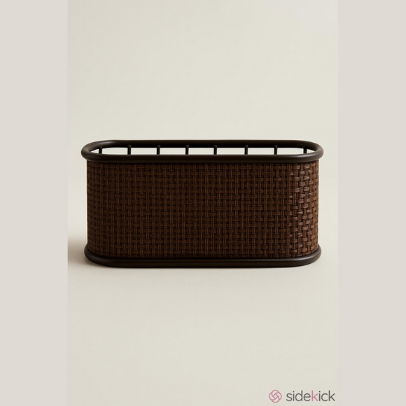 None Other - Brown Metal Woven Shower Organizer